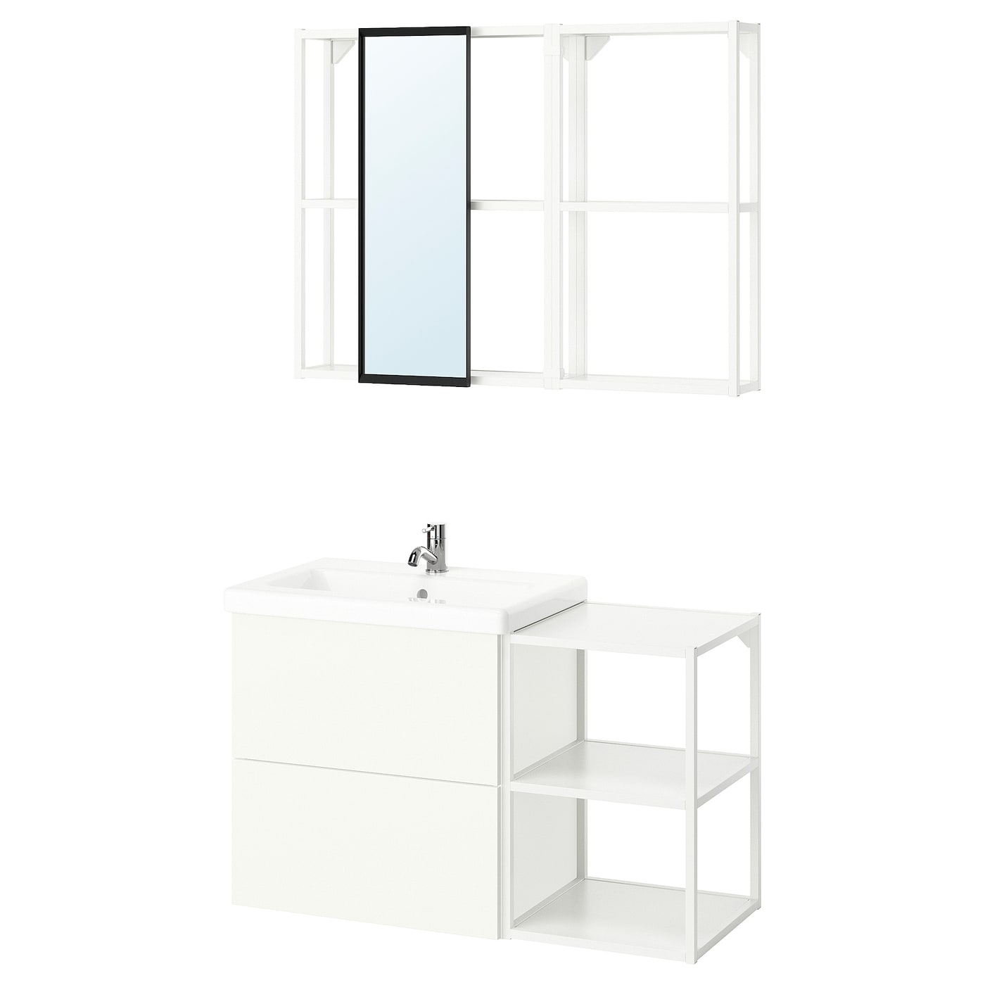 Комбинация для ванной - IKEA ENHET, 102х43х65 см, белый, ЭНХЕТ ИКЕА