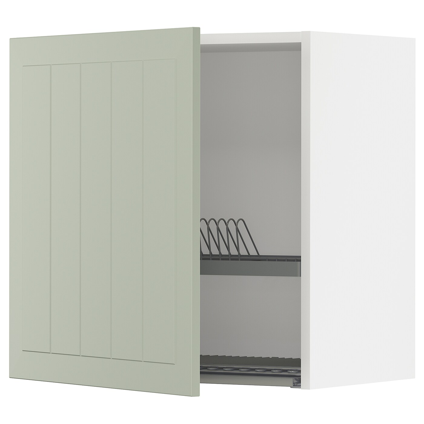 Навесной шкаф с сушилкой - METOD IKEA/ МЕТОД ИКЕА, 60х60 см, белый/зеленый