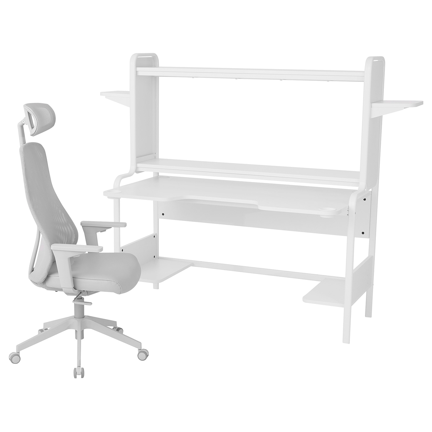 Игровой стол и стул - IKEA FREDDE / MATCHSPEL, белый/светло-серый, ФРЕДДЕ/МАТЧСПЕЛ ИКЕА