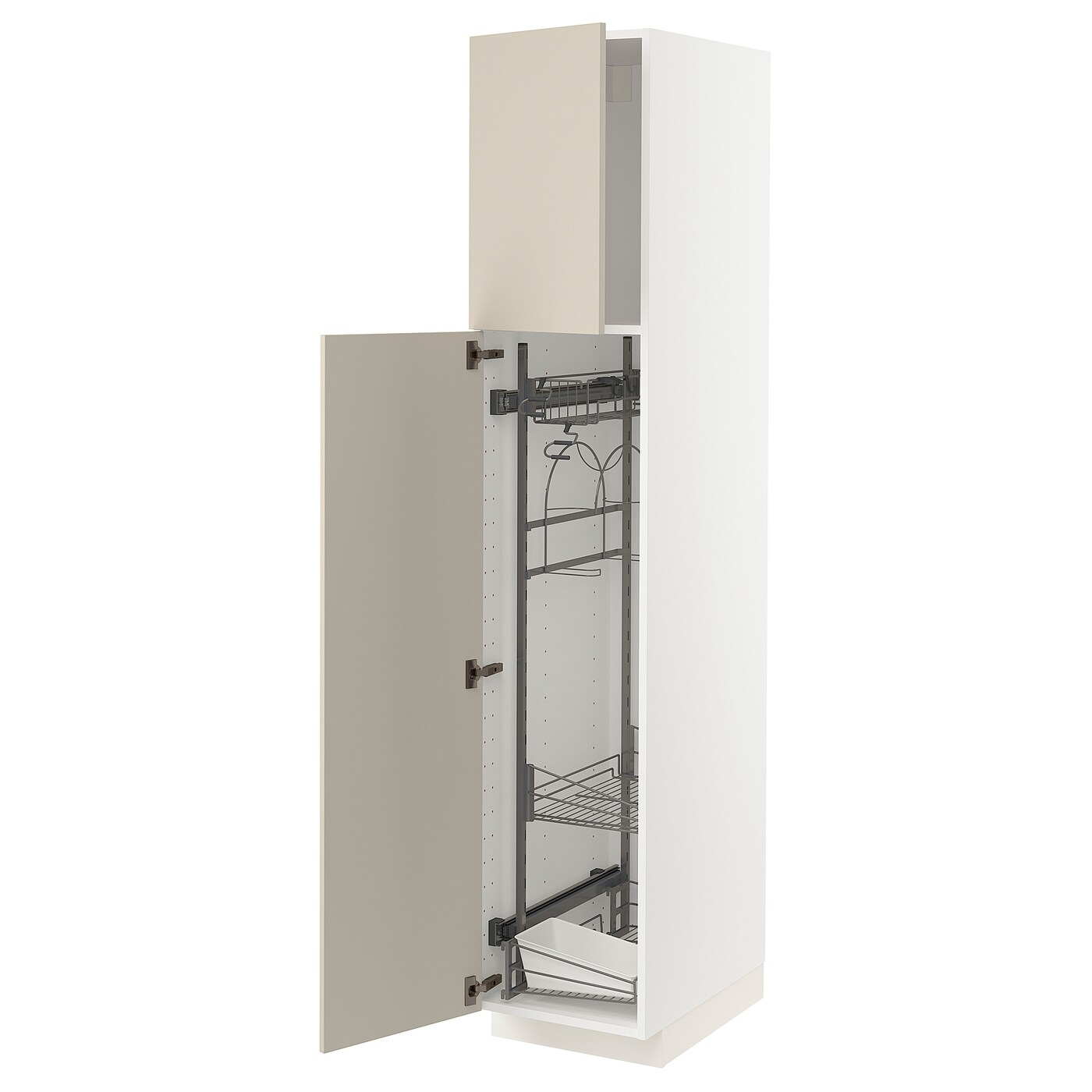 Высокий шкаф/бытовой - IKEA METOD/МЕТОД ИКЕА, 200х60х40 см, белый/бежевый