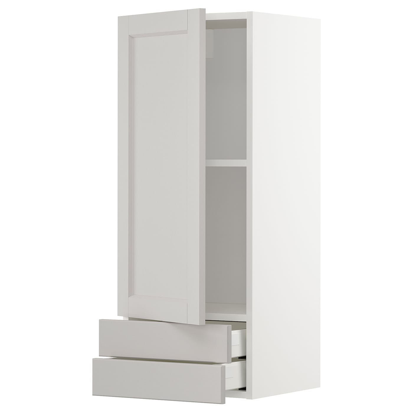 Навесной шкаф с полкой - METOD/MAXIMERA  IKEA/ МЕТОД /МАКСИМЕРА ИКЕА, 100х40 см, белый/серый