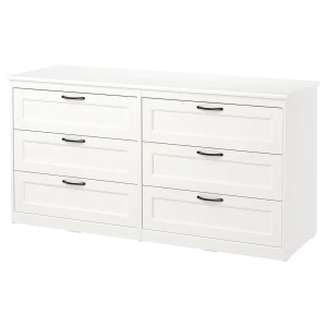 Комод с 6 ящиками - IKEA SONGESAND/СОНГЕСАНД ИКЕА, 50х81х161 см, белый