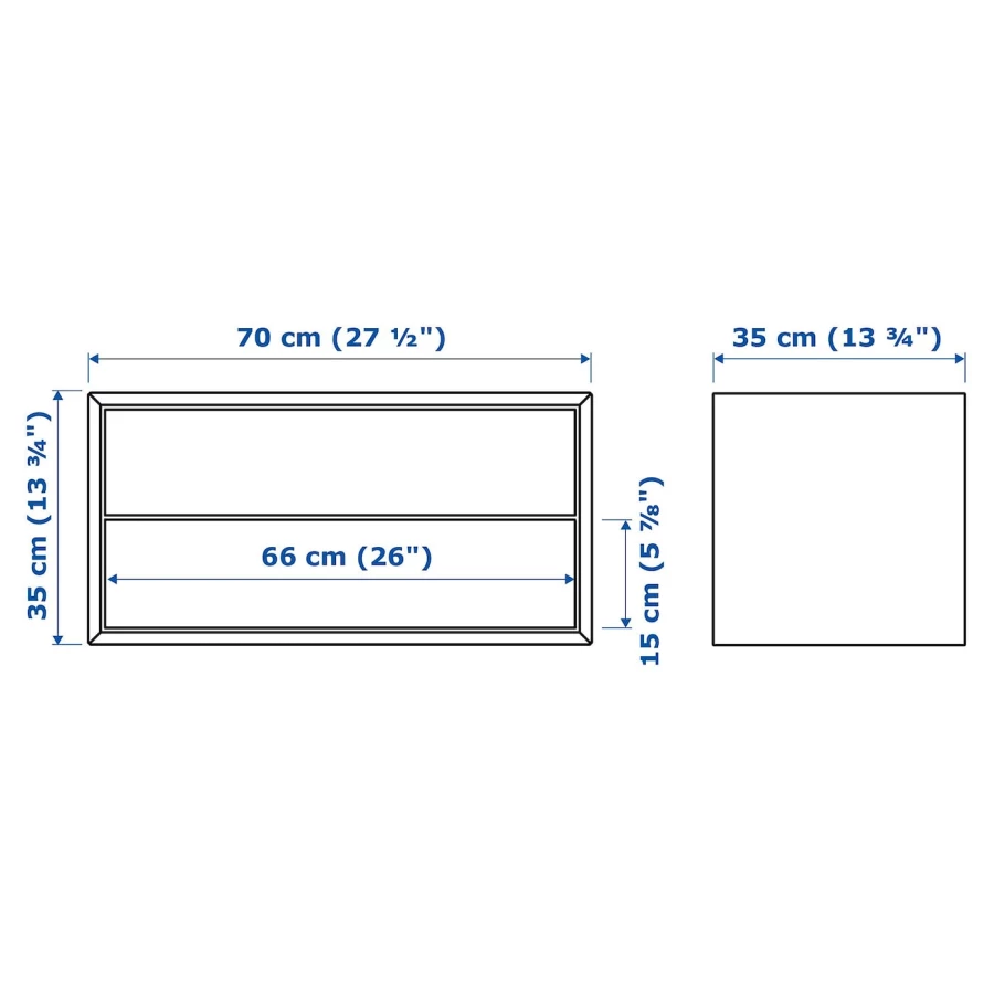 Шкаф с 2 ящиками -IKEA EKET/ЭКЕТ ИКЕА, 35x35x70см, коричневый (изображение №4)