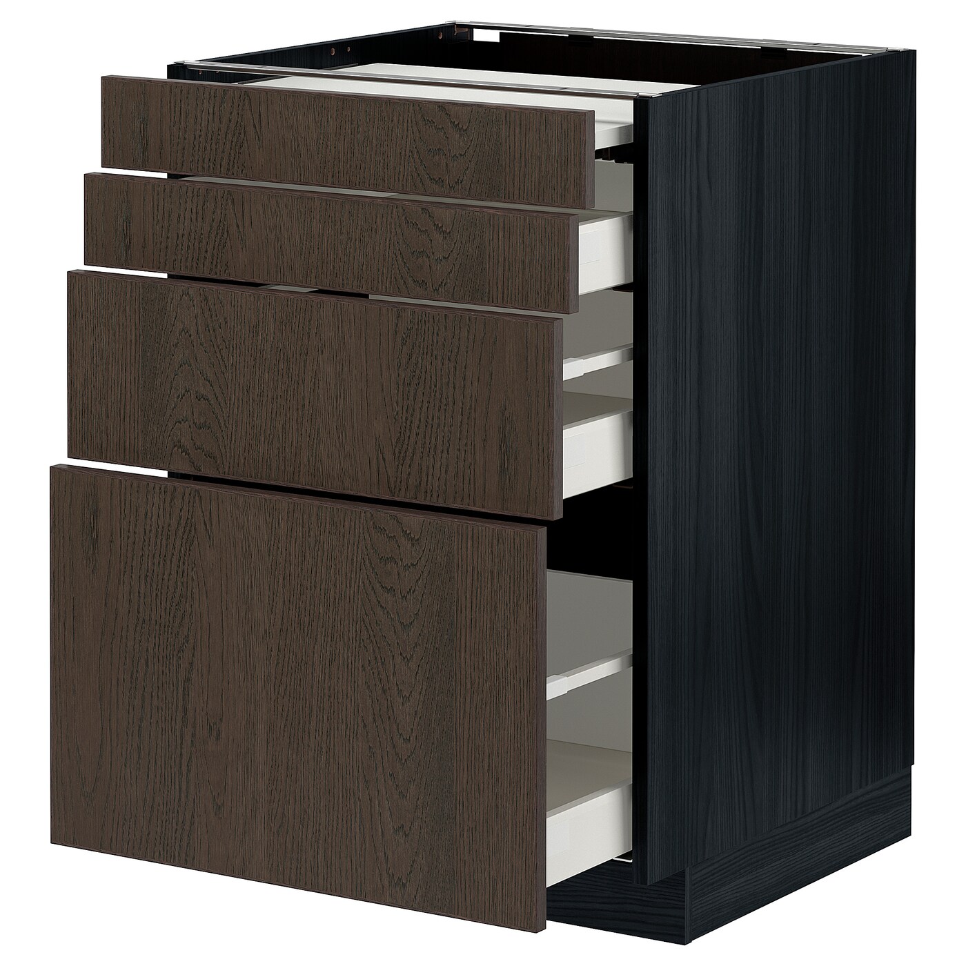 Напольный кухонный шкаф  - IKEA METOD MAXIMERA, 88x62x60см, черный/темно-коричневый, МЕТОД МАКСИМЕРА ИКЕА
