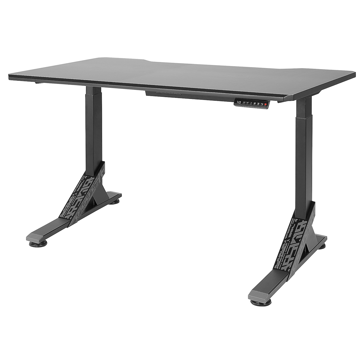 Регулируемый по высоте игровой стол - IKEA UPPSPEL, черный, 140х80х75-123 см, УППСПЕЛ ИКЕА