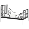 Кровать одноярусная - IKEA MINNEN/LURÖY/LUROY/МИННЕН /ЛУРОЙ ИКЕА, 80x200 см, черный/белый