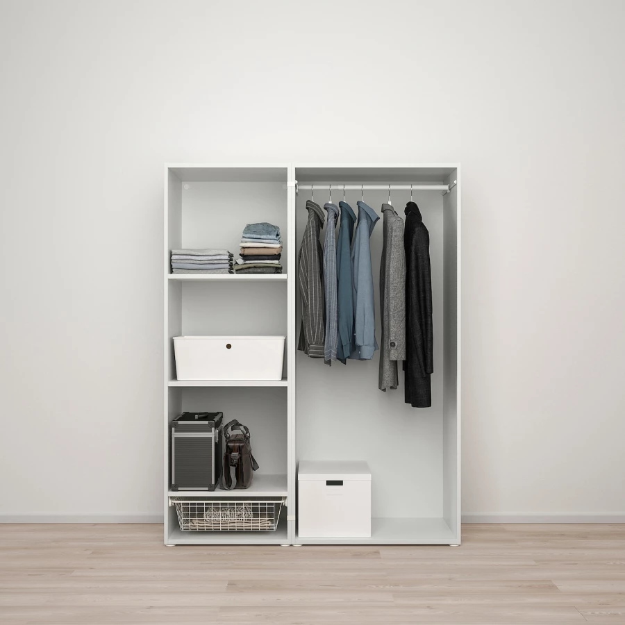 Платяной шкаф - IKEA PLATSA/FONNES  / ПЛАТСА/ФОННЕС ИКЕА, 140x57x181 см, белый (изображение №3)