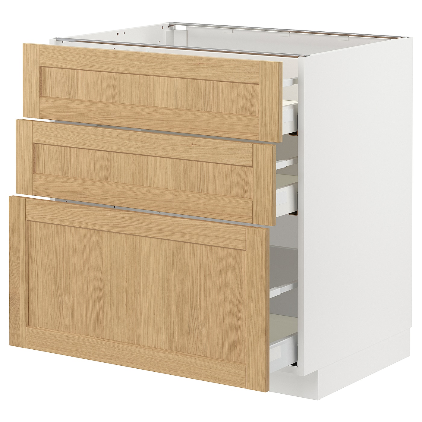 Напольный шкаф - METOD / MAXIMERA IKEA/ МЕТОД/ МАКСИМЕРА ИКЕА,  60х80 см, белый/под беленый дуб