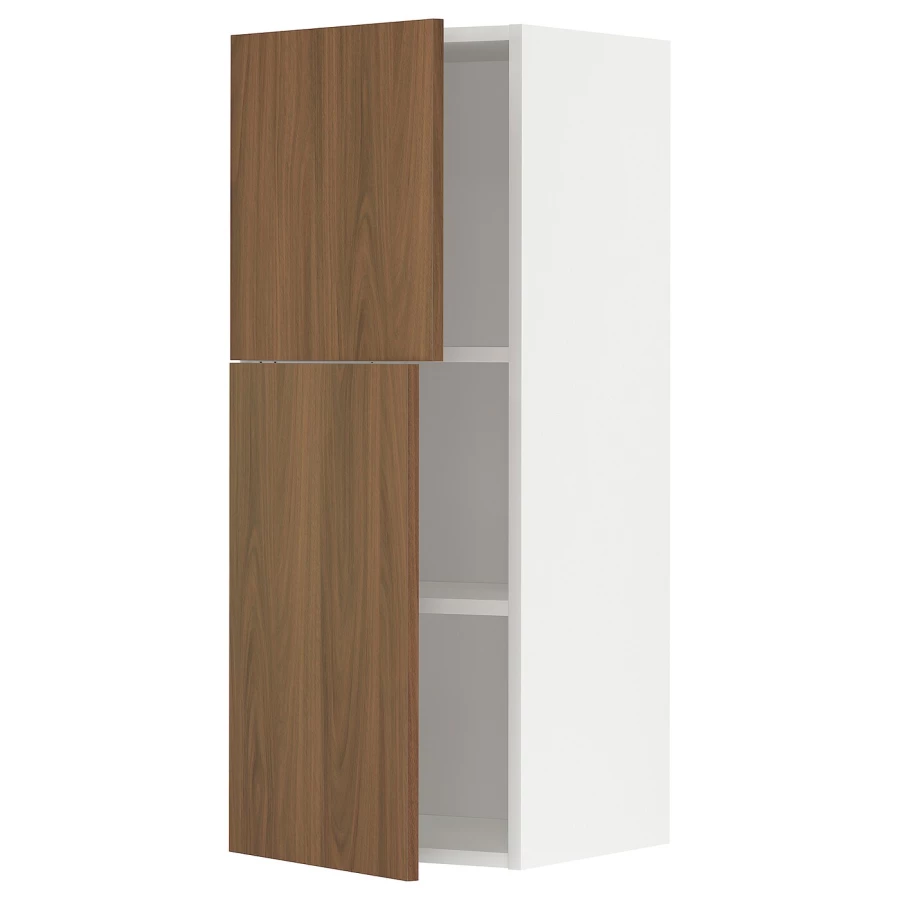 Навесной шкаф с полками - IKEA METOD/МЕТОД ИКЕА, 40х100 см, белый/коричневый (изображение №1)