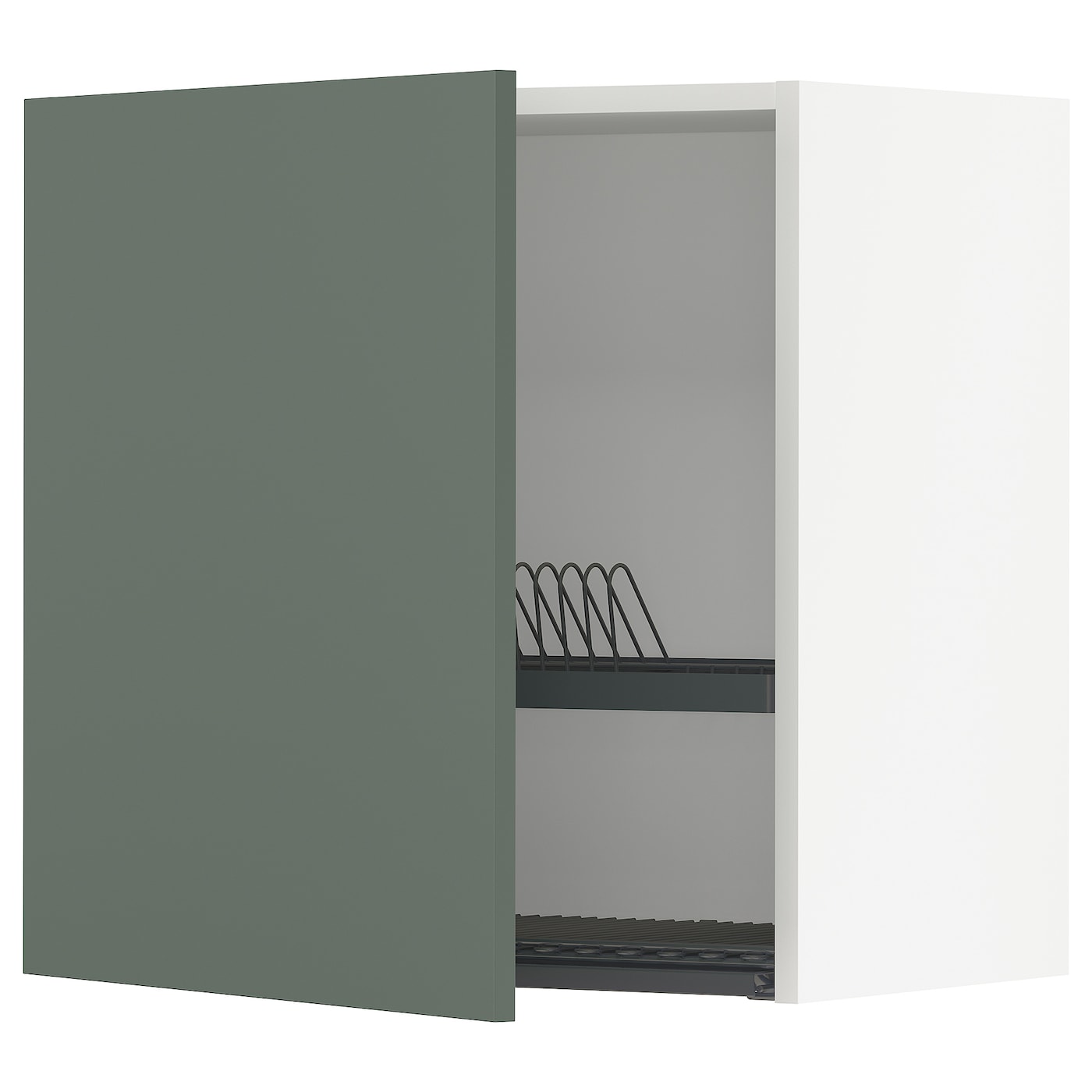 Навесной шкаф с сушилкой - METOD IKEA/ МЕТОД ИКЕА, 60х60 см, белый/темно-зеленый