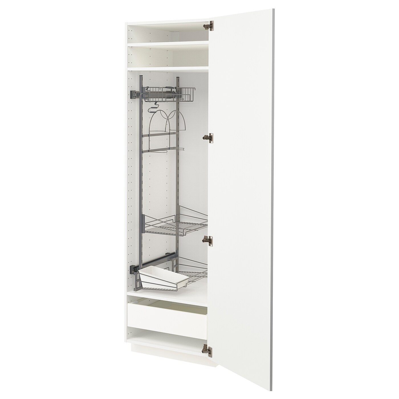 Высокий шкаф/бытовой - IKEA METOD/MAXIMERA/МЕТОД/МАКСИМЕРА ИКЕА, 200х60х60 см, белый