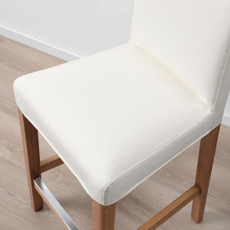 Барный стул со спинкой - BERGMUND IKEA/БЕРГМУНД ИКЕА, 97х45х48см, белый (изображение №7)