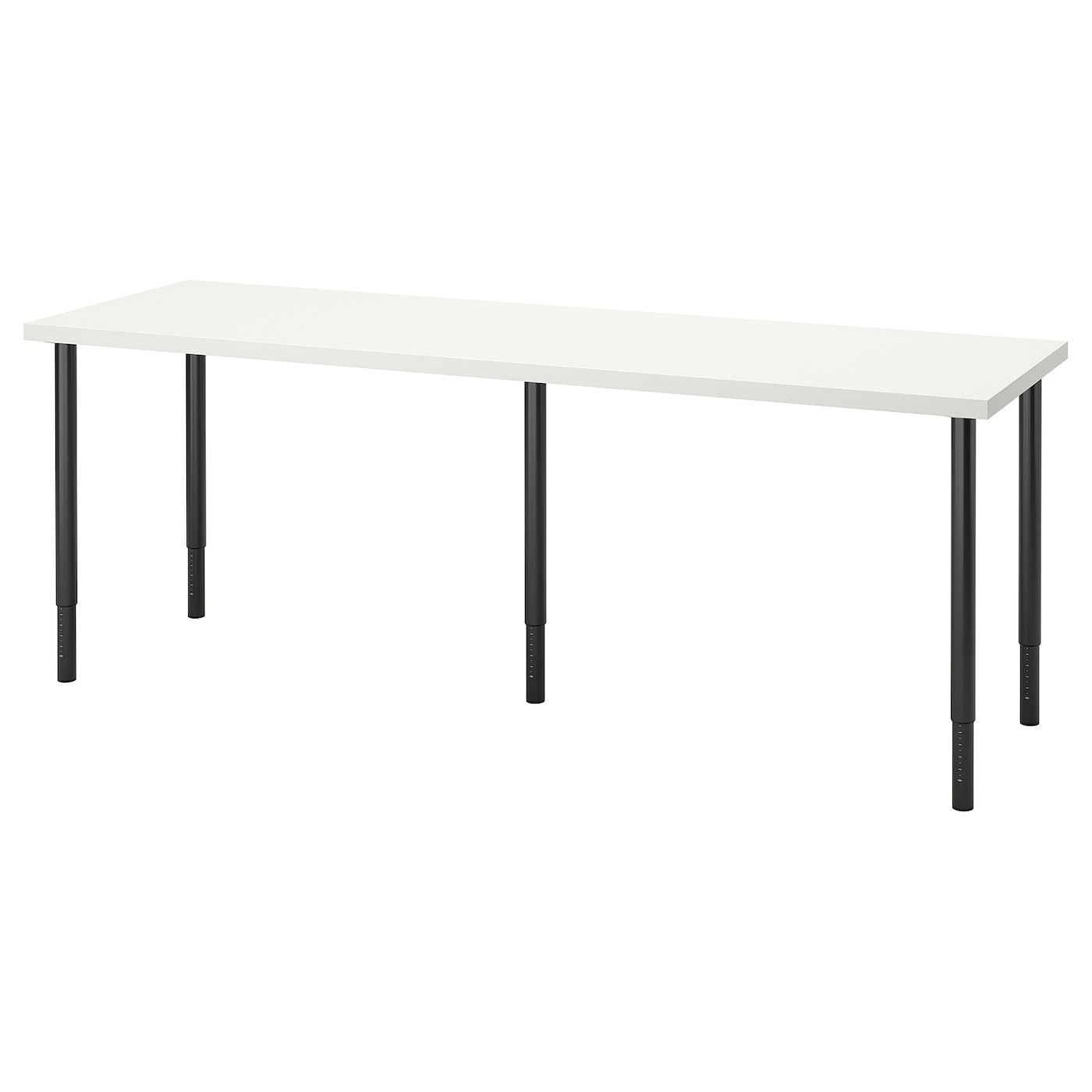 Письменный стол - IKEA LAGKAPTEN/OLOV, 200х60х63-93 см, белый/черный, ЛАГКАПТЕН/ОЛОВ ИКЕА