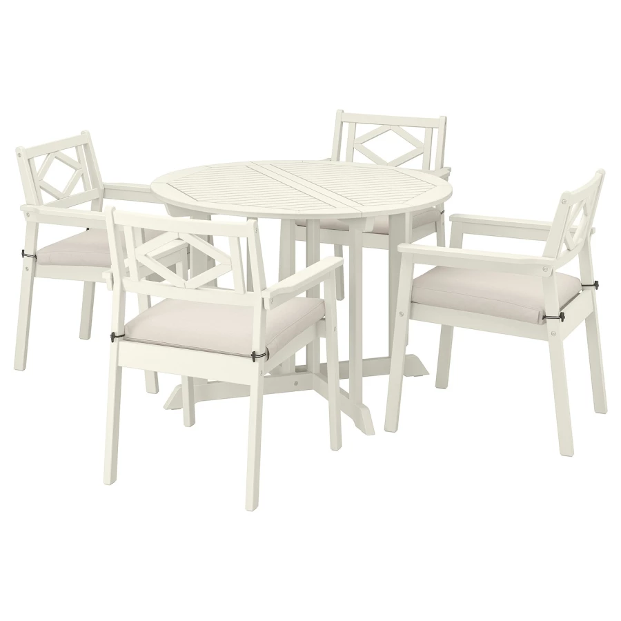 Стол + 4 стула - BONDHOLMEN IKEA/ БОНДХОЛЬМЕН ИКЕА, 115х75 см, белый (изображение №1)