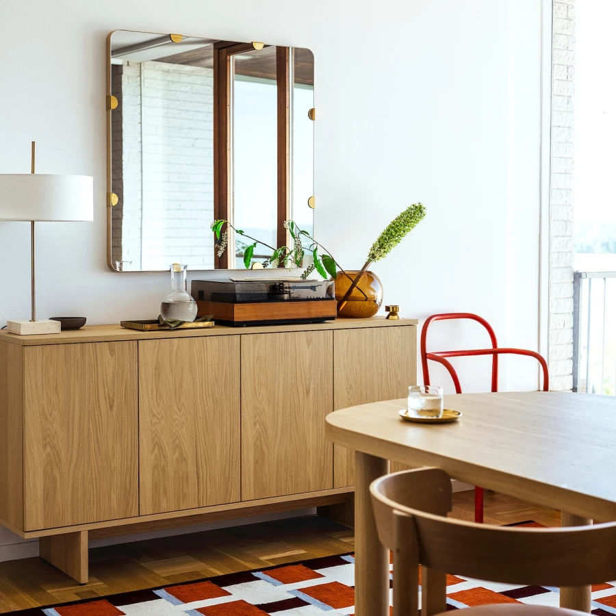 Тумба IKEA  STOCKHOLM 2025/СТОКГОЛЬМ2025 ИКЕА,  161x42x83, светло-коричневый (изображение №2)