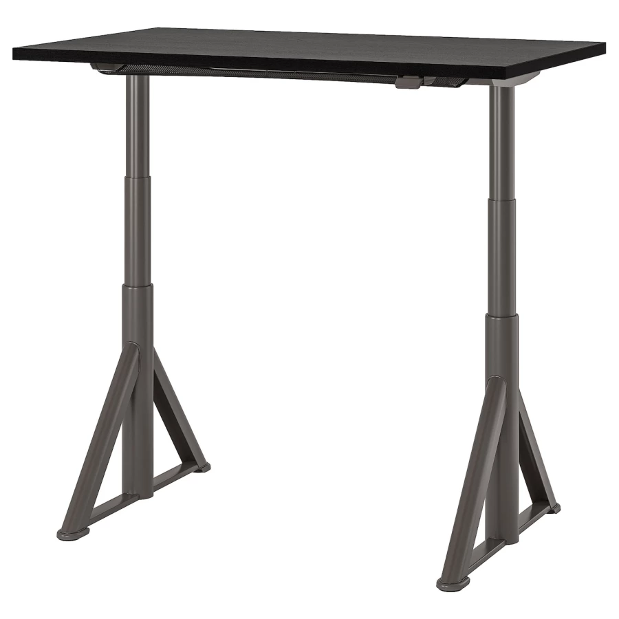Письменный стол - IKEA IDÅSEN/IDASEN, 120х70х63-127 см, черный/темно-серый, ИДОСЕН ИКЕА (изображение №1)