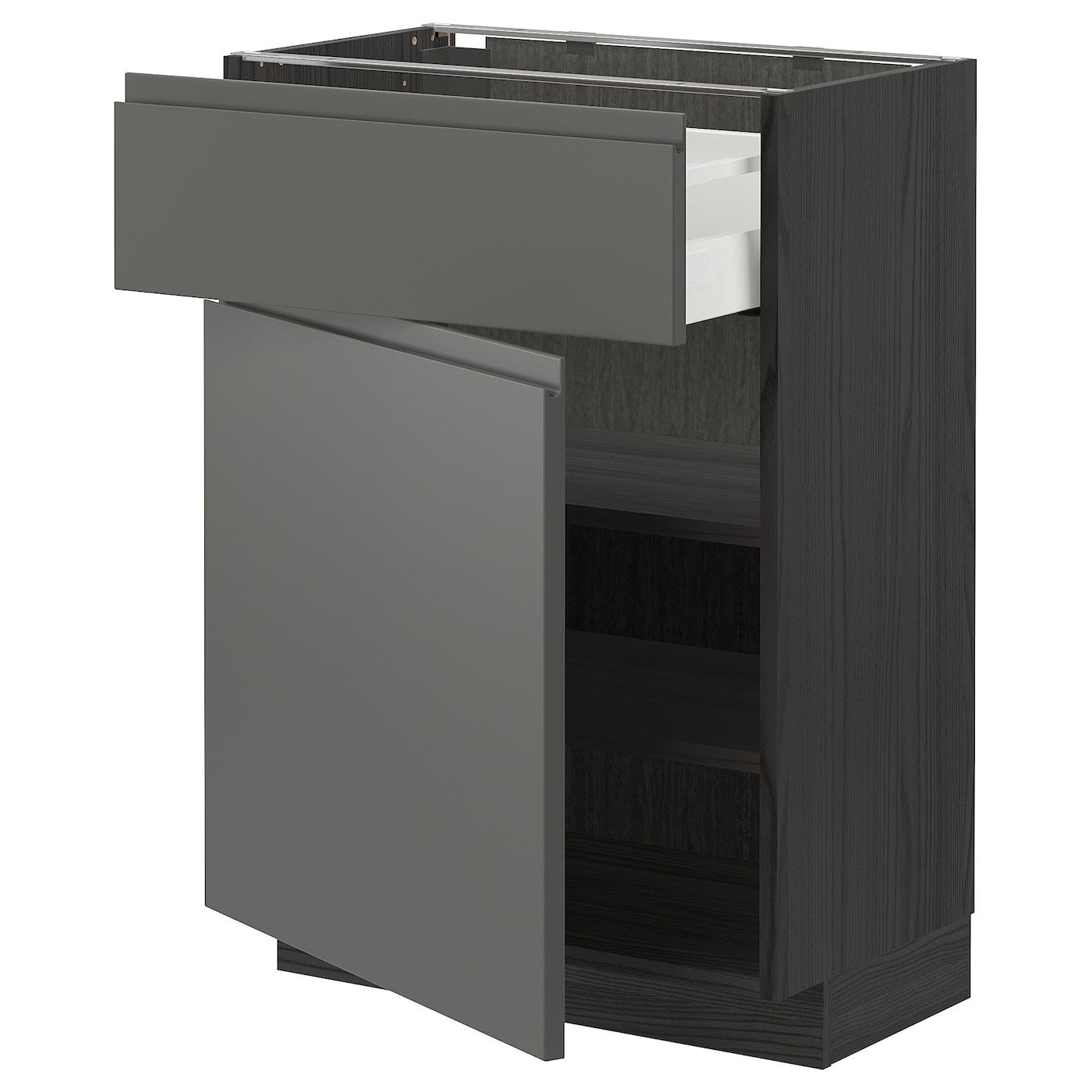 Напольный шкаф - METOD / MAXIMERA IKEA/ МЕТОД/ МАКСИМЕРА ИКЕА,  60х88 см, черный/серый