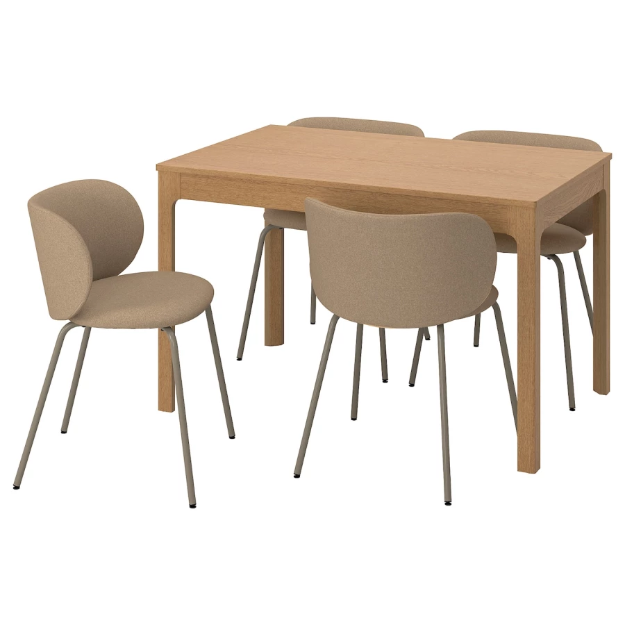 Стол и 4 стула - EKEDALEN / KRYLBO IKEA/ ЭКЕДАЛЕН/КРЫЛЬБО ИКЕА, 180/120х80х75 см, коричневый (изображение №1)