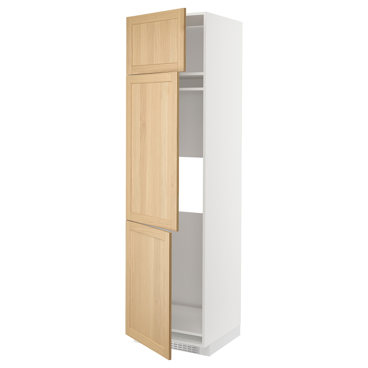 Высокий кухонный шкаф - IKEA METOD/МЕТОД ИКЕА, 220х60х60 см, белый/светло-коричневый