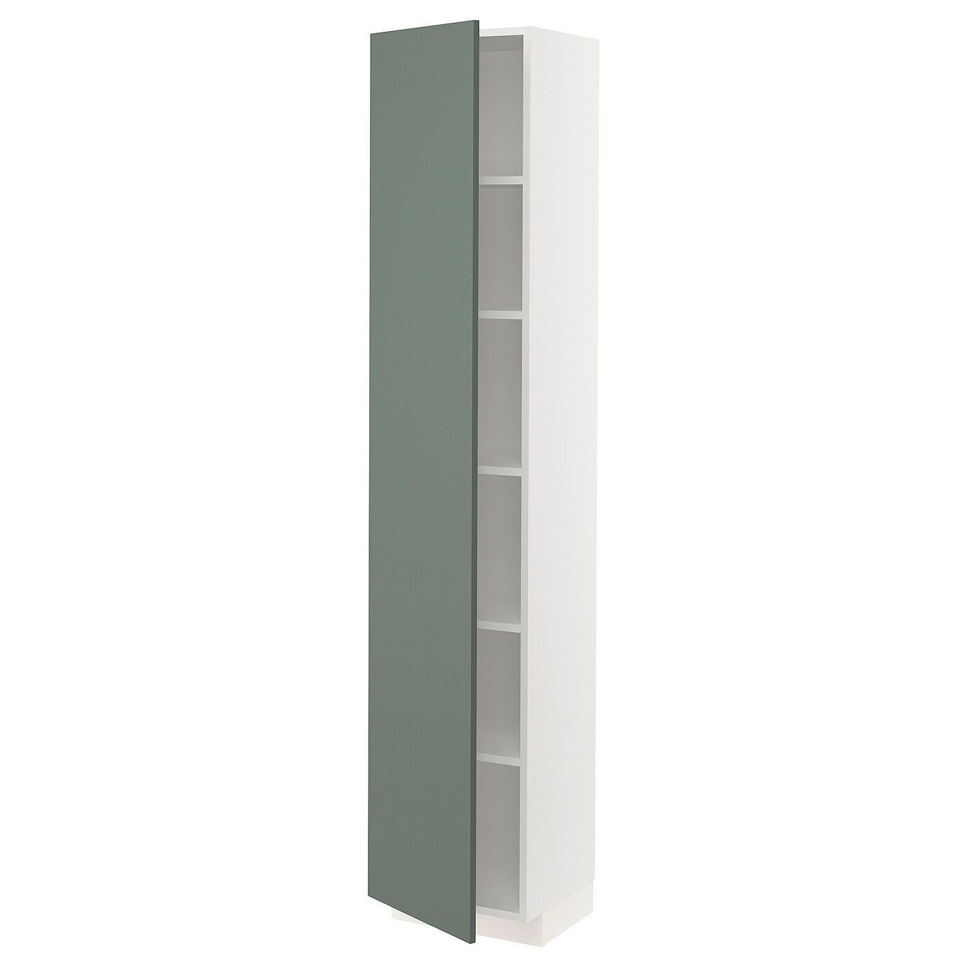 Высокий шкаф - IKEA METOD/МЕТОД ИКЕА, 200х37х40 см, белый/зеленый
