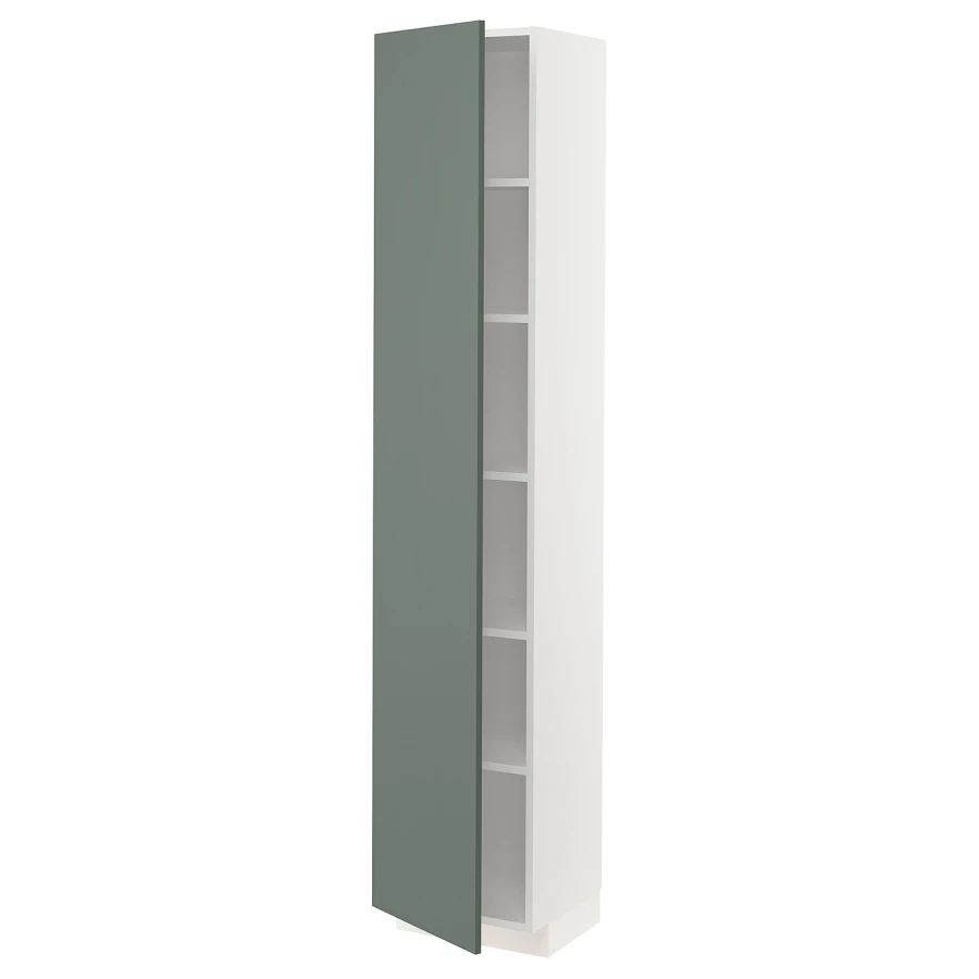 Высокий шкаф - IKEA METOD/МЕТОД ИКЕА, 200х37х40 см, белый/зеленый (изображение №1)
