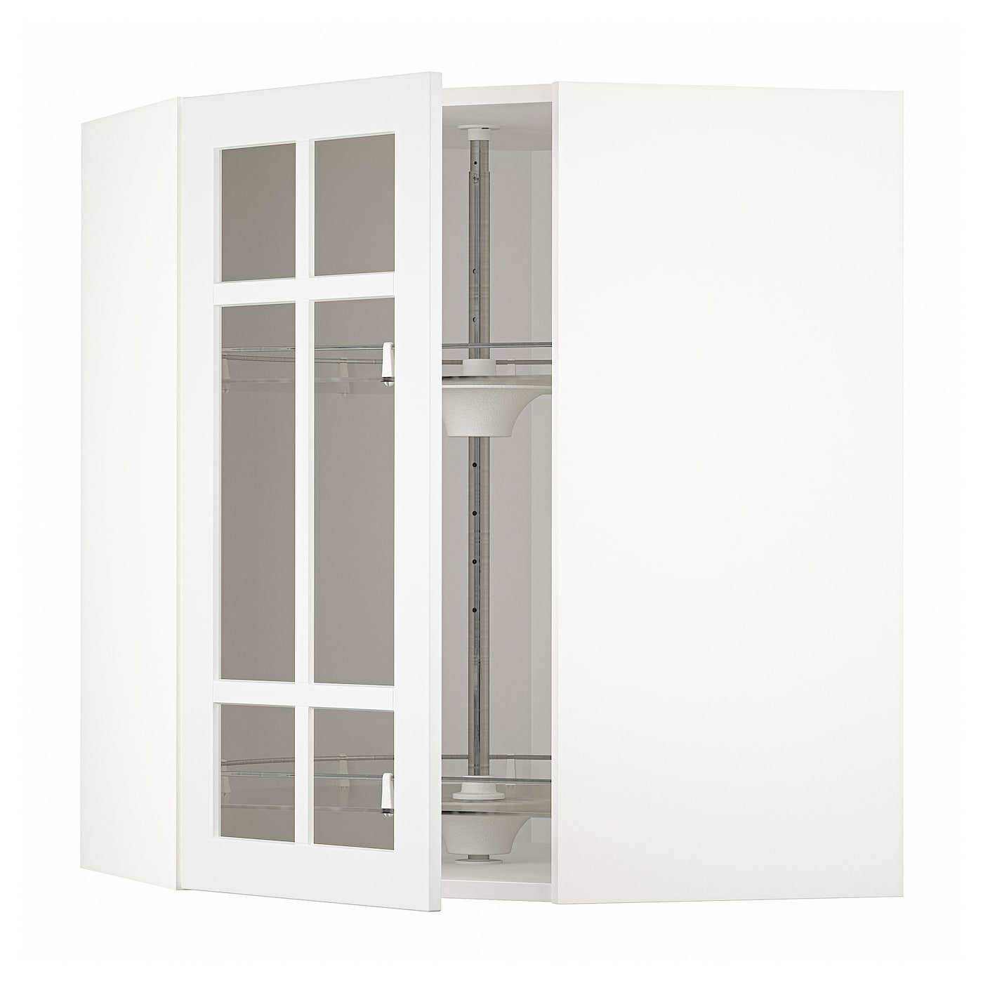 Шкаф с каруселью/стеклянная дверца и- METOD  IKEA/  МЕТОД ИКЕА, 80х68 см, белый