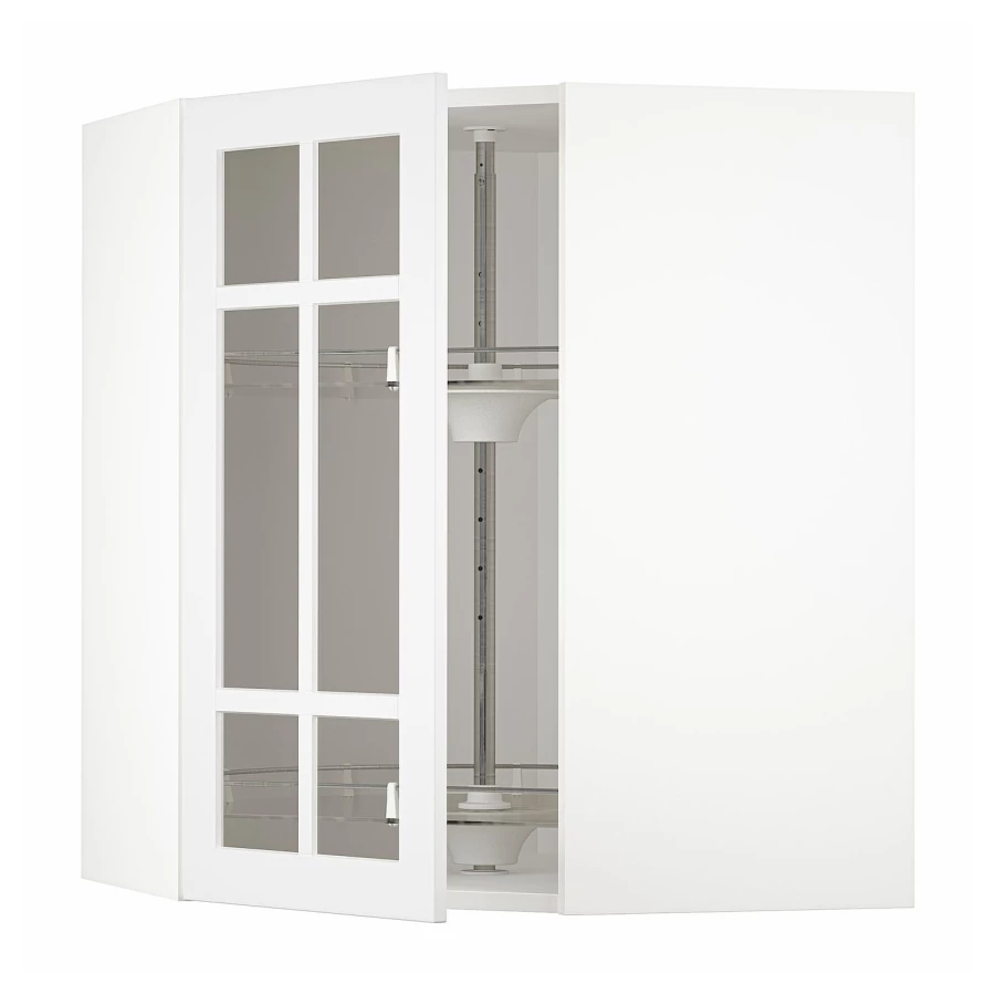Шкаф с каруселью/стеклянная дверца и- METOD  IKEA/  МЕТОД ИКЕА, 80х68 см, белый (изображение №1)