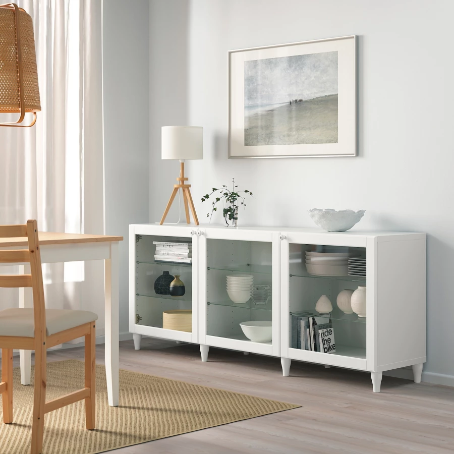 Комбинация для хранения - IKEA BESTÅ/BESTA /БЕСТА/БЕСТО ИКЕА, 180x42x74 см, белый (изображение №5)