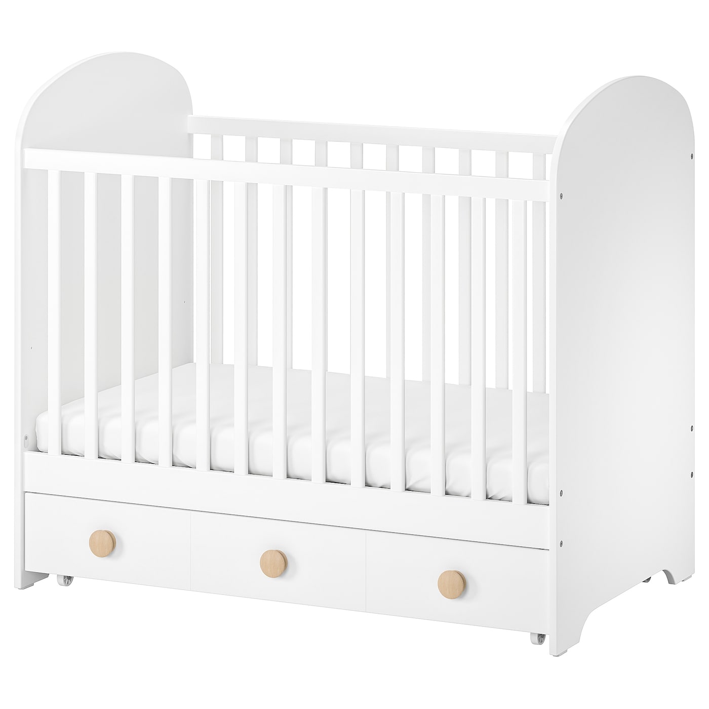 Кровать для новорожденных - IKEA GONATT, 60x120 см, белый, ГУНАТ ИКЕА
