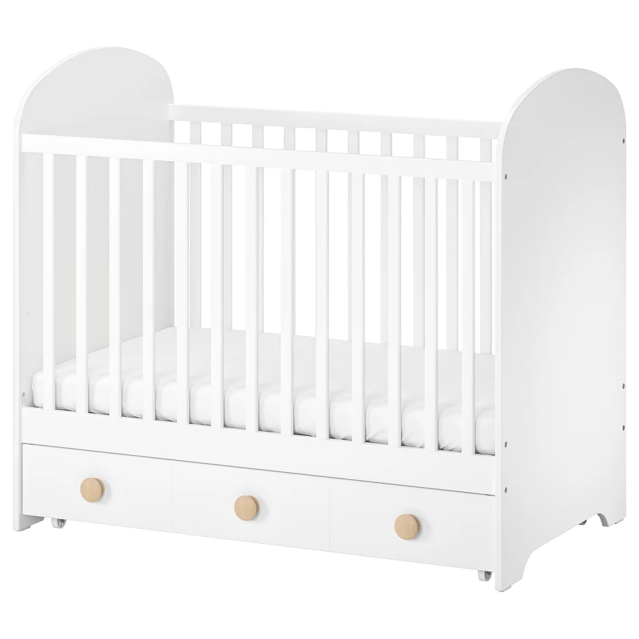 Кровать для новорожденных - IKEA GONATT, 60x120 см, белый, ГУНАТ ИКЕА (изображение №1)
