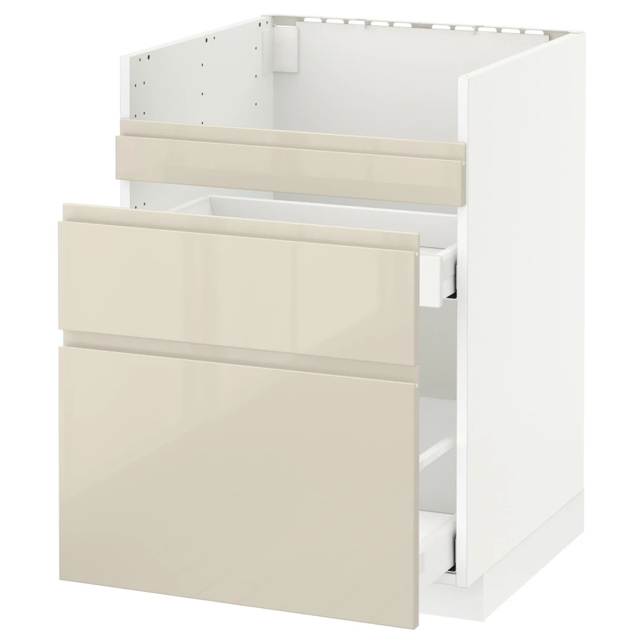 Шкаф под раковину /3 шт/2 шт - METOD / HAVSEN/MAXIMERA  IKEA/ МЕТОД/ХАВСЕН/МАКСИМЕРА ИКЕА, 88х60 см,  белый/бежевый (изображение №1)