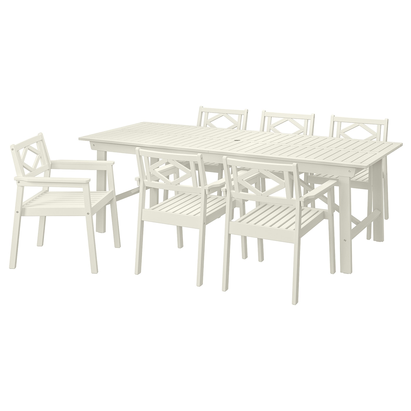 Стол + 6 стула - BONDHOLMEN IKEA/ БОНДХОЛЬМЕН ИКЕА, 235х90х74 см, белый