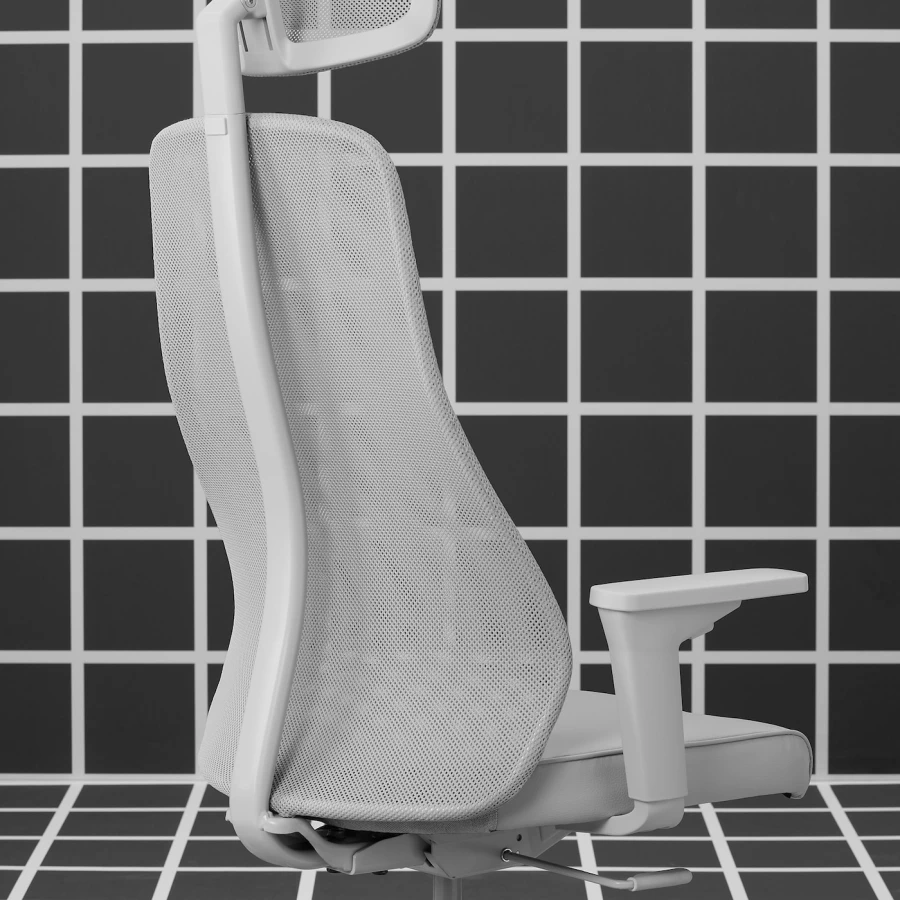 Игровой/офисный стул - IKEA MATCHSPEL/МАТЧСПЕЛ ИКЕА, 66х66 см, белый (изображение №9)