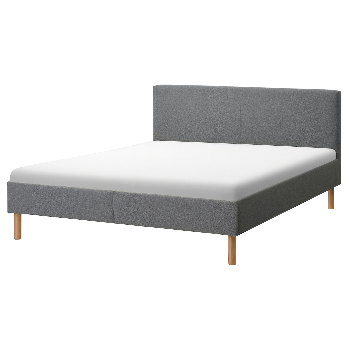 Каркас кровати с мягкой обивкой - IKEA NARRÖN/NARRON, 200х160 см, серый, НЭРРОН ИКЕА