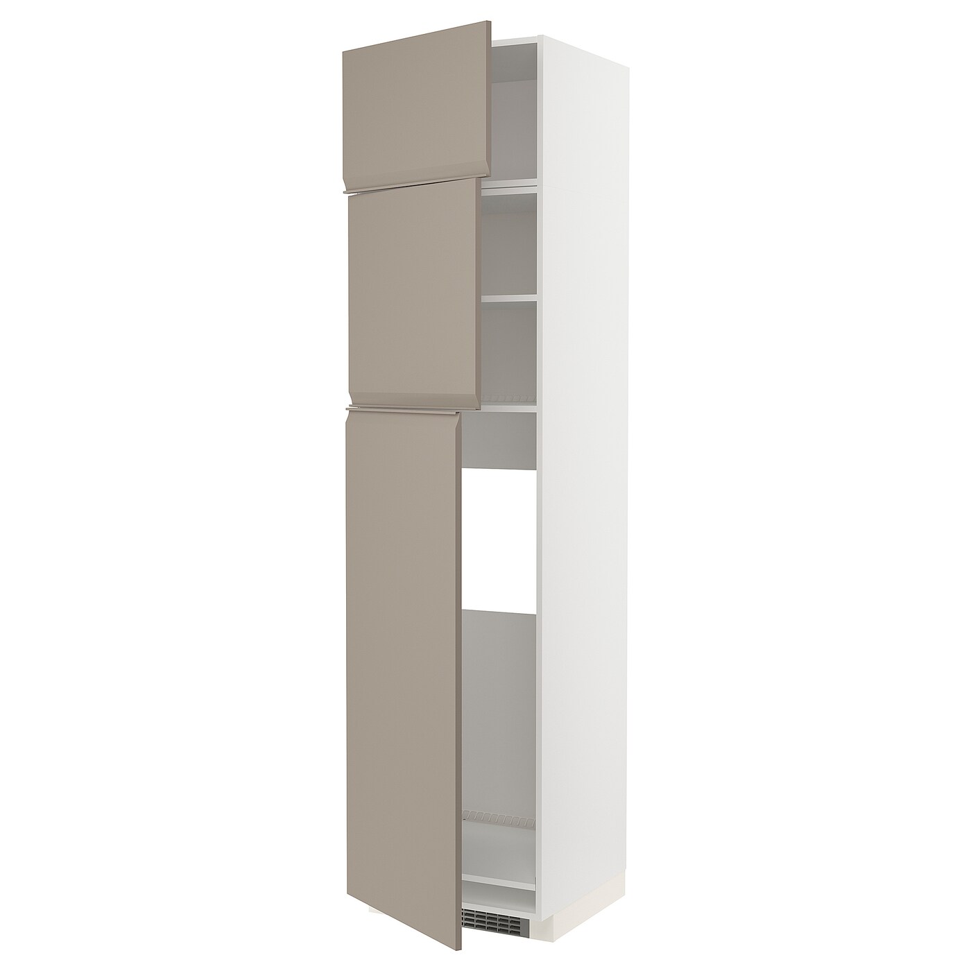 Высокий холодильный шкаф - IKEA METOD/МЕТОД ИКЕА, 60х60х240 см, серый/белый
