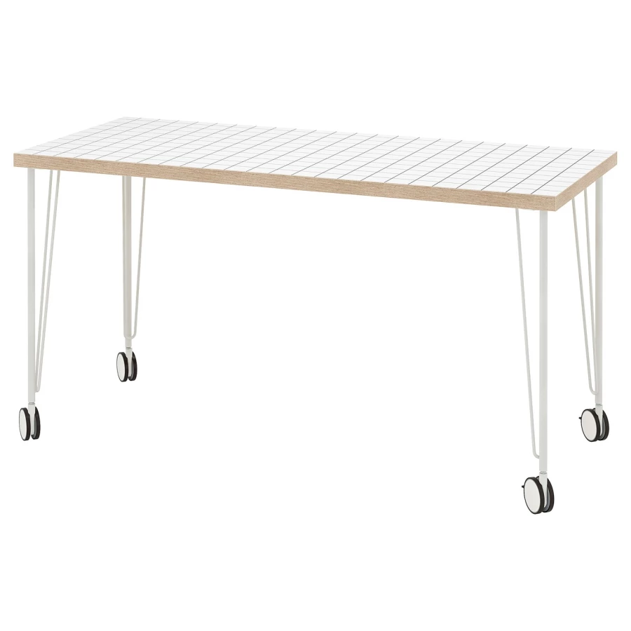 Письменный стол - IKEA LAGKAPTEN/KRILLE, 140х60 см, антрацит/белый, ЛАГКАПТЕН/КРИЛЛЕ ИКЕА (изображение №1)
