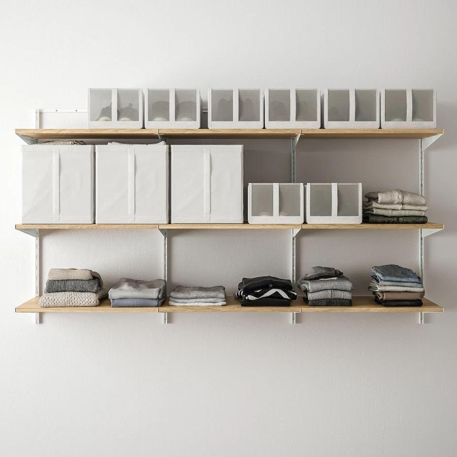 Книжный шкаф - BOAXEL  IKEA/ БОАКСЕЛЬ ИКЕА,  187х101 см, белый/под беленый дуб (изображение №2)