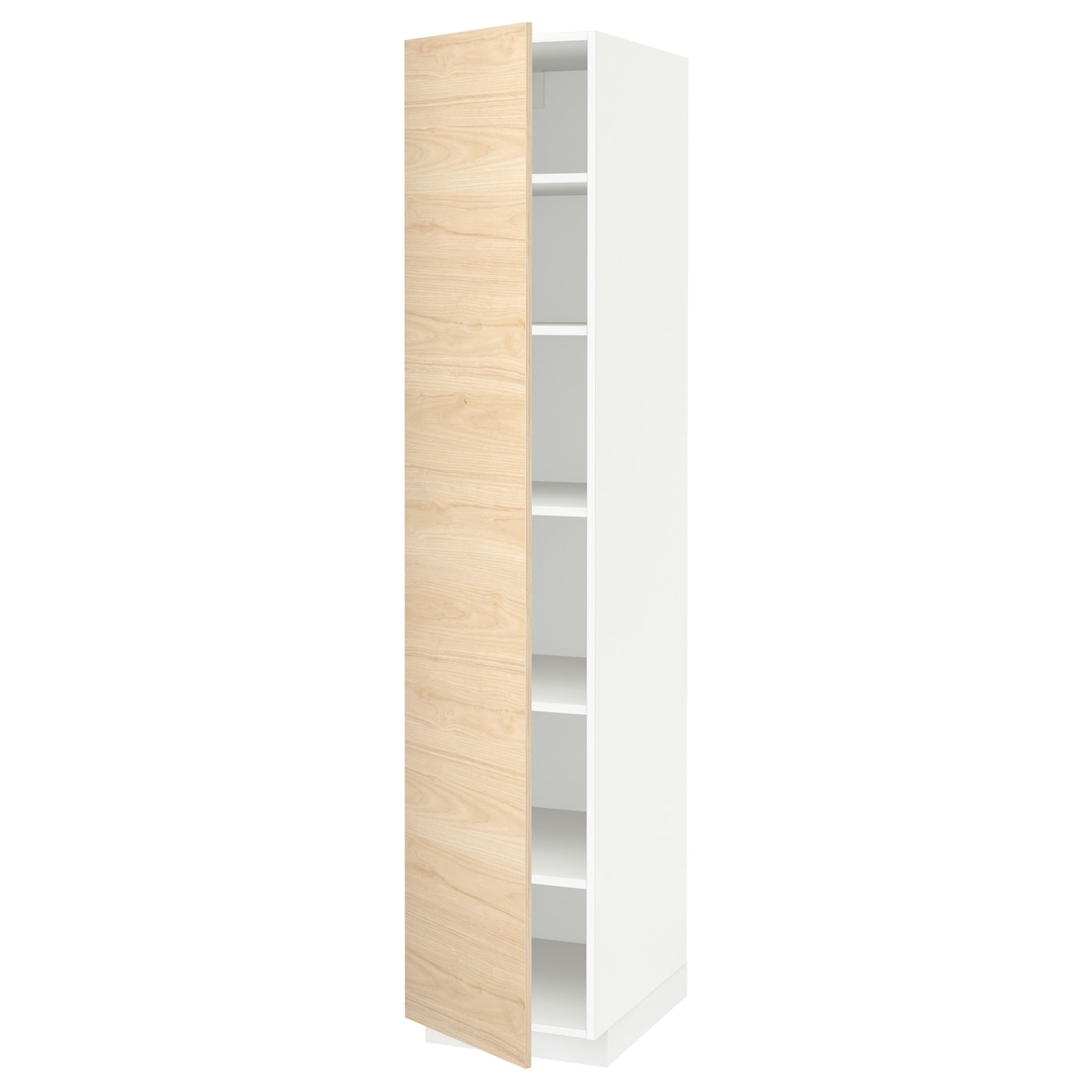 Высокий кухонный шкаф с полками - IKEA METOD/МЕТОД ИКЕА, 200х60х40 см, белый/под беленый дуб