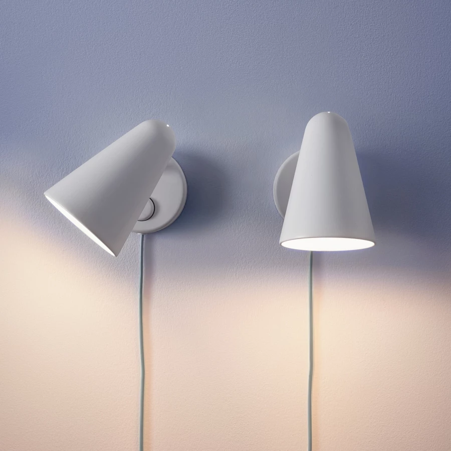 Настенный светильник - FUBBLA IKEA/ ФЮББЛА ИКЕА,  15х10 см, белый (изображение №5)