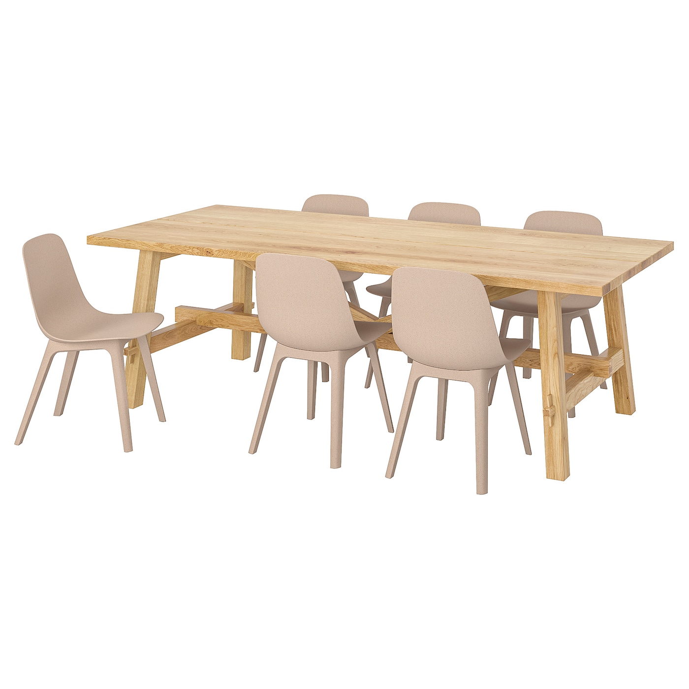 Стол и 6 стульев - MÖCKELBY/МОСКЕLBY/ODGER IKEA / МЕКЕЛЬБИ/ ОДГЕР ИКЕА PS 2012, 235х100х74 см, дерево