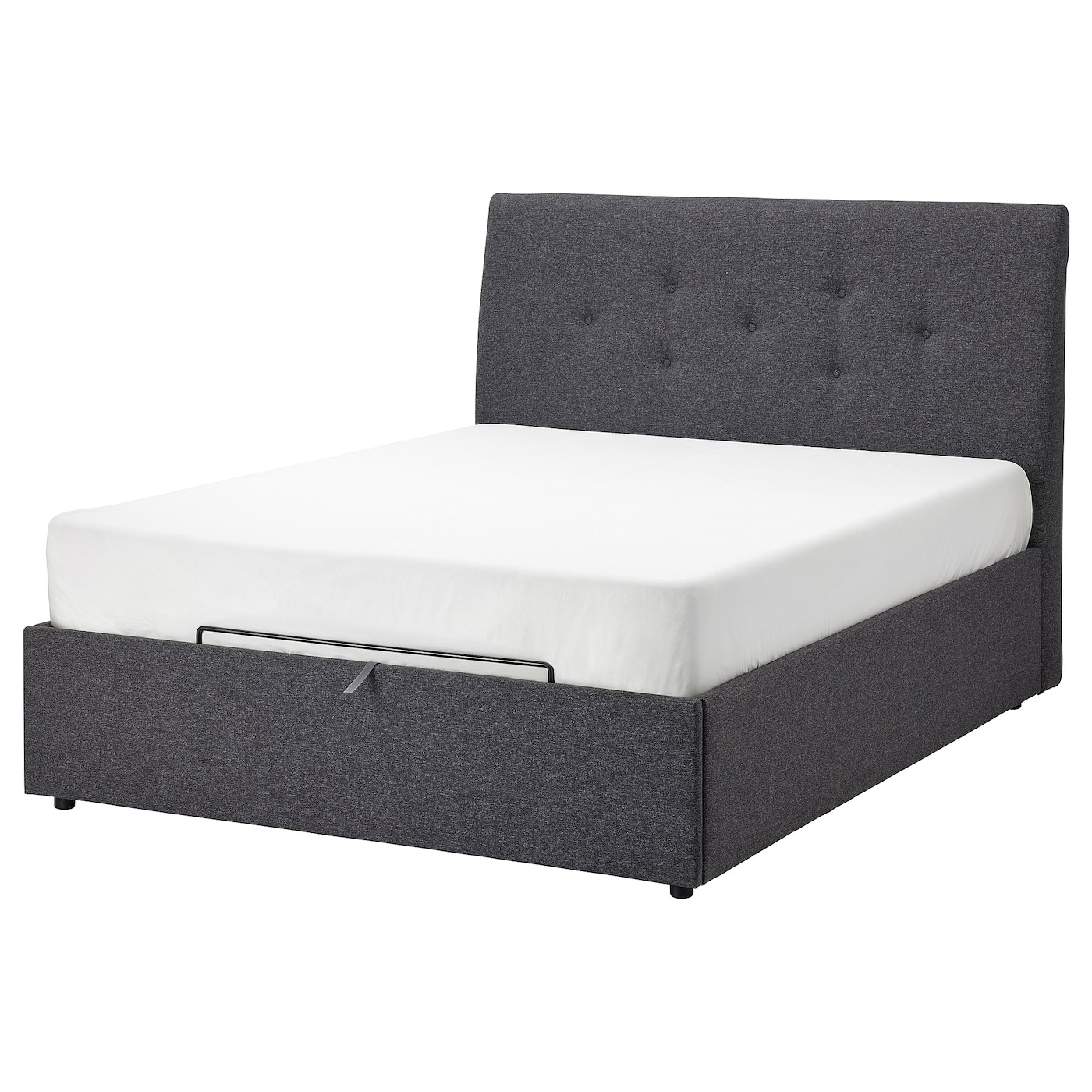 Кровать с местом для хранения  - IKEA IDANÄS/IDANAS, 200х140 см, темно-серый, ИДАНЭС ИКЕА