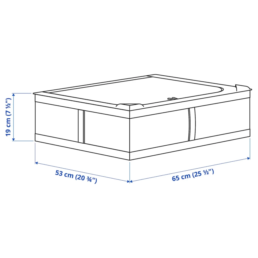 Контейнер для одежды/постельного белья ИКЕА - SKUBB IKEA/ СКУББ ИКЕА. 65х53х19 см, темно-серый (изображение №6)