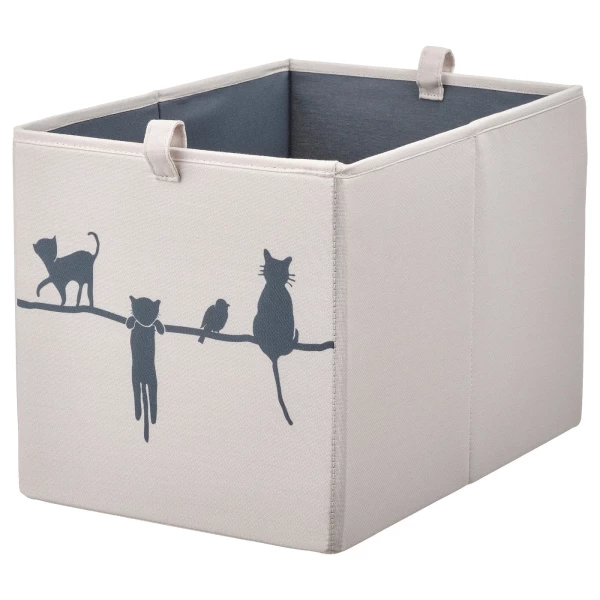 Коробка - BARNDRÖM /  BARNDRОM IKEA/  БАРНДРЁМ ИКЕА, 26х26 см, серый/голубой
