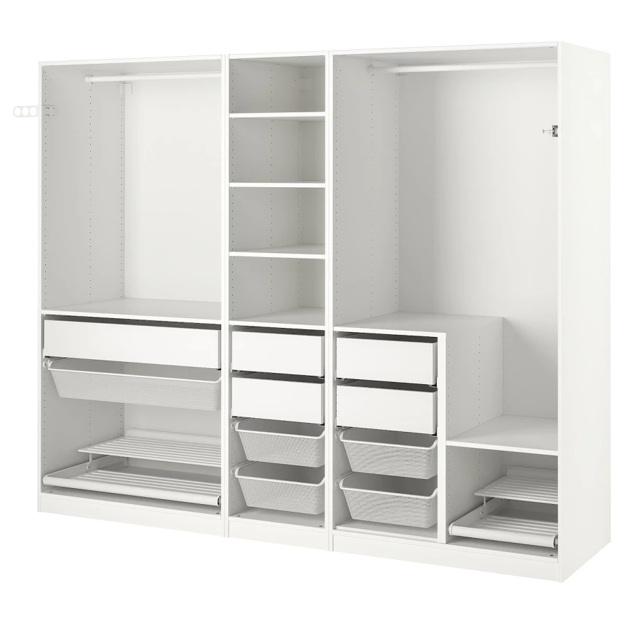 Шкаф - IKEA PAX/ПАКС ИКЕА, 58х250х201 см, белый (изображение №1)