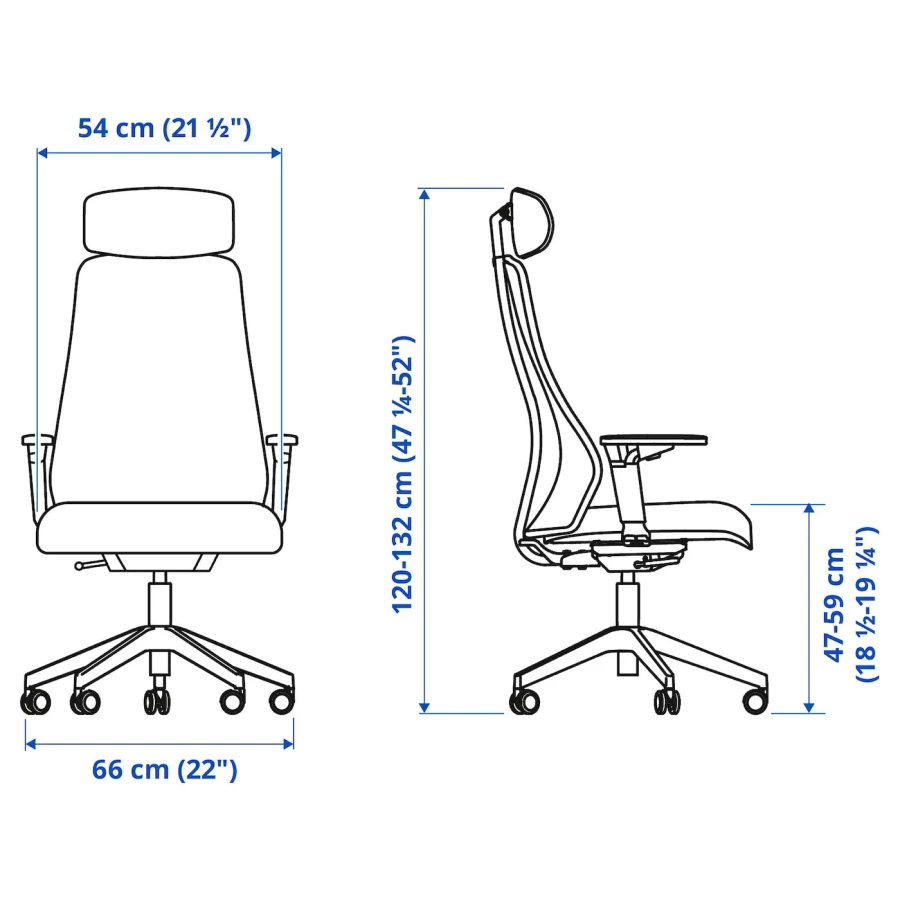 Игровой/офисный стул - IKEA MATCHSPEL/МАТЧСПЕЛ ИКЕА, 66х66 см, белый (изображение №13)