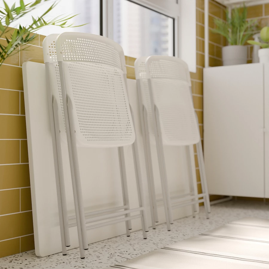 Складной комплект из стула и стола - TORPARÖ/TORPARО IKEA/ ТОРПАРЕ ИКЕА, 130 см, белый (изображение №3)