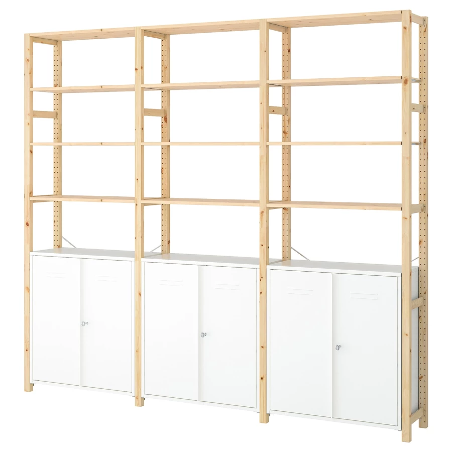 Шкаф - IVAR IKEA/ ИВАР ИКЕА, 259х226 см , под беленый дуб / белый (изображение №1)