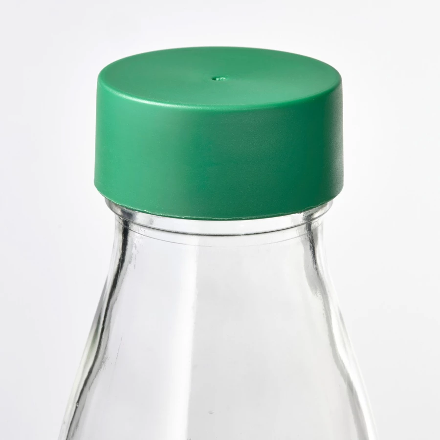 Бутылка с крышкой - IKEA SPARTANSK, 0.5 л, стекло/зеленый, СПАРТАНСК ИКЕА (изображение №5)