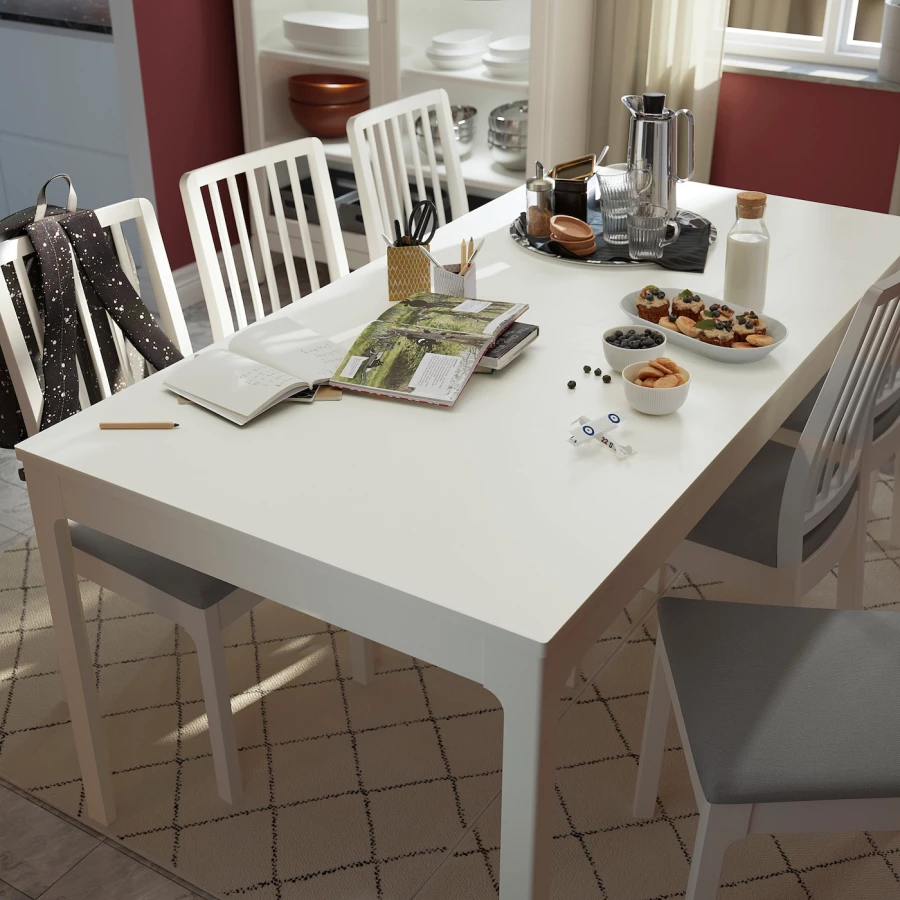 Раздвижной обеденный стол - IKEA EKEDALEN, 180/240х90 см, белый, ЭКЕДАЛЕН ИКЕА (изображение №4)