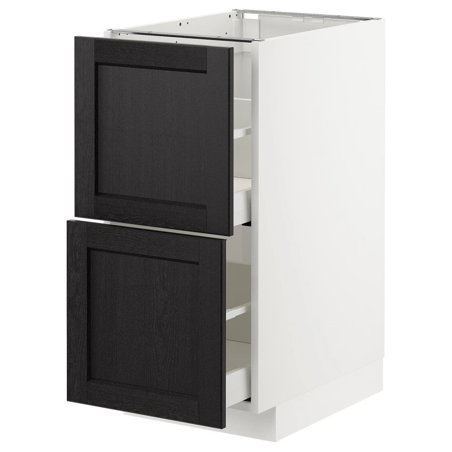 Напольный кухонный шкаф  - IKEA METOD MAXIMERA, 88x61,9x40см, белый/черный, МЕТОД МАКСИМЕРА ИКЕА (изображение №1)